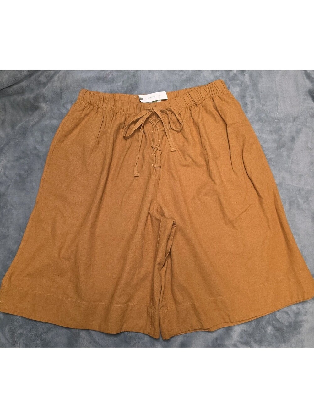Celandine Anthropologie Bermuda Pants L Cinnamon Lace Up Drawstring NWT $78